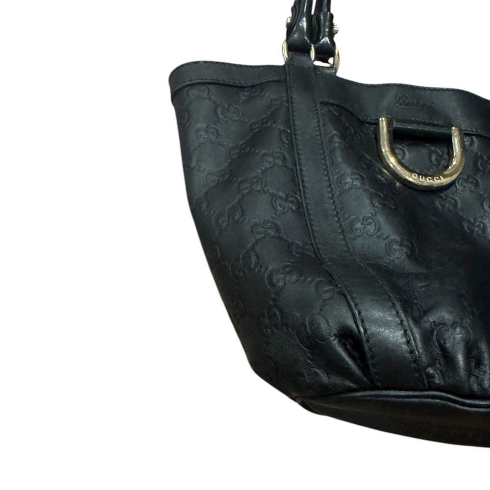 Gucci Black Leather Guccisima Small Abbey D Ring Bucket Tote Shoulder Bag - Picture 9 of 15